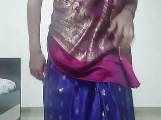 Wear satin saree