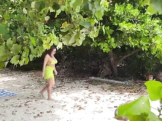 Pervert Jerks off Busty MILF and Her Stepdaughter and Cums on Their Faces While They Sunbath