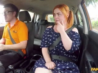 Ryan Ryder And Harley Morgan In A Fat Redhead Chick Rides A Stiff Dick During A Driving Lesson