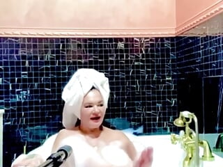 Stepmom Takes A Bath And Plays With Her Big Tits