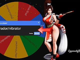 Mai Shiranui cosplay in the WHEEL OF SEX JERK OFF GAME blowjob ahegao big tits and big ass worship TRY NOT TO CUM