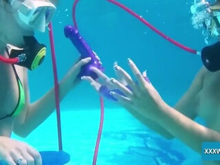 Minnie Has Fun With Candy Underwater