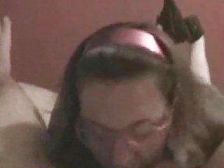Blowjob with cumshot on wife39s pink glasses