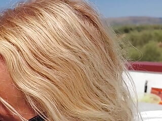 Blonde Mature Wife Enjoys Amateur Blowjobs Outdoors