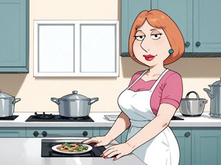 Futanari Lois Griffin Masturbation and Selfsucking