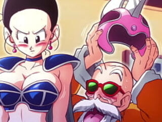 Kame Paradise 2 - Chi Chi gives Roshi a handjob